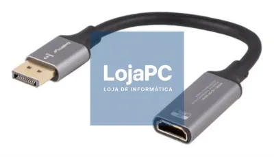 Lanberg AD-DP-HD-04 adaptador de cabo de vídeo 0,2 m DisplayPort HDMI Prateado, Preto