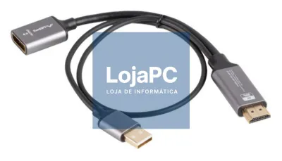 Lanberg AD-HD-DP-02 adaptador de cabo de vídeo 0,2 m HDMI tipo A (Padrão) DisplayPort Prateado