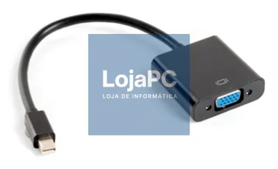 Lanberg AD-0006-BK adaptador de cabo de vídeo 0,2 m VGA (D-Sub) Mini DisplayPort Preto