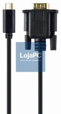 Gembird A-CM-VGAM-01 adaptador de cabo de vídeo 2 m USB C VGA (D-Sub) Preto