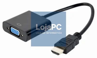 Gembird A-HDMI-VGA-04 adaptador de cabo de vídeo 0,15 m VGA (D-Sub) HDMI tipo A (Padrão) Preto
