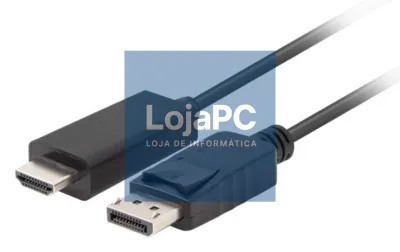 Lanberg CA-DPHD-11CC-0018-BK cambiador de género para cabo DisplayPort HDMI Preto