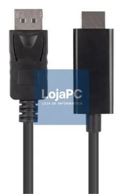 Lanberg CA-DPHD-11CC-0010-BK cambiador de género para cabo DisplayPort HDMI Preto