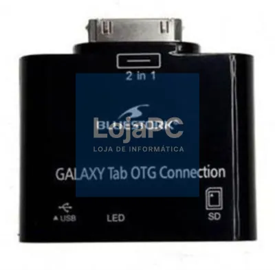 Bluestork BS-GAL-RDR/SD cambiador de género para cabo Samsung 30-pin USB 2.0/SD Card Preto