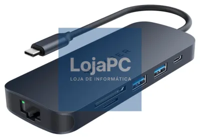 HYPER HD4004GL hub de interfaz USB 3.2 Gen 1 (3.1 Gen 1) Type-C 10000 Mbit/s Azul, Cinzento