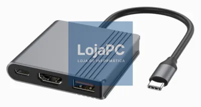 Gembird A-CM-COMBO3-05 hub de interfaz USB Tipo C 10000 Mbit/s Cinzento