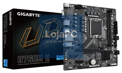 GIGABYTE B760M E Placa-mãe - Compatível com processadores Intel Core 14ª geração, VRM de 6+1+1 fases, até 7200 MHz DDR5 (OC), 2xPCIe 4.0 M.2, LAN 1 GbE, USB 3.2 Gen 1