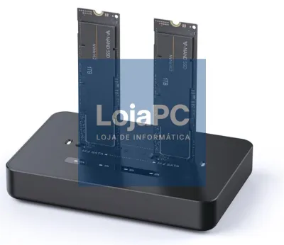 Gembird DD2-U3M2 base de ligação para disco rígido USB 3.2 Gen 2x2 Type-C Preto