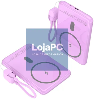Leotec Power Bank sem fios 5000mAh 20W Rosa