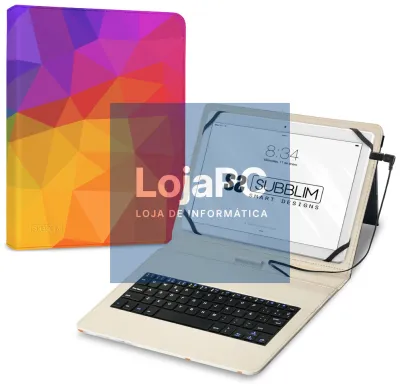 SUBBLIM Capa com Teclado Micro USB – Type C KEYTAB USB 11" Triangulos