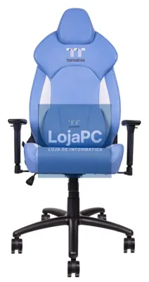 Thermaltake GGC-VCO-LWLWDS-01 cadeira para videojuegos Butaca para jugar Asiento acolchado Azul, Branco