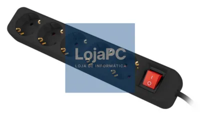 Lanberg PS1-05F-0300-BK base múltiple 3 m 5 saídas AC Interior Preto