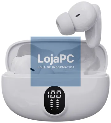 Denver TWE-57W auscultador y casco Auscultadores True Wireless Stereo (TWS) Clip de oreja Chamadas/Música USB Tipo C Bluetooth Base de carga Branco