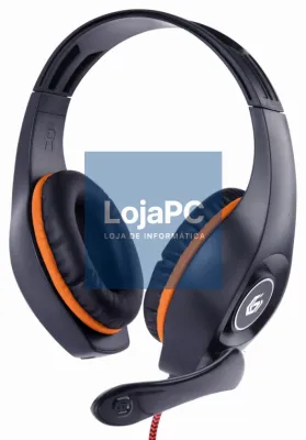Gembird GHS-05-O auscultador y casco Auscultadores Alámbrico Diadema Jogo Preto, Laranja