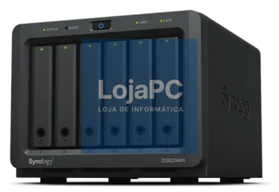 Synology DiskStation DS620SLIM servidor de armazenamento NAS Secretária Intel® Celeron® J3355 2 GB DDR3L 0 TB DiskStation Manager Preto