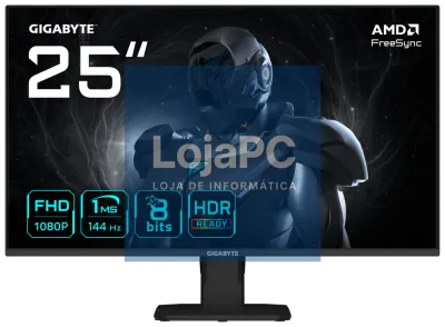 GIGABYTE GS25F14 Monitor Gaming FHD de 25” - 1920 x 1080, 144Hz, 1ms, 300 cd/m², Display HDR 10, HDMI 2.0, DisplayPort 1.2