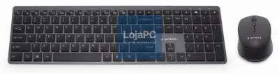 Gembird KBS-ECLIPSE-M500-PT teclado Rato incluido Universal RF sem fios QWERTY Portugués Cinzento