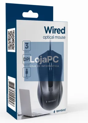Gembird MUS-3B-01 rato Escritório Ambidextro USB tipo A Óptico 1000 DPI