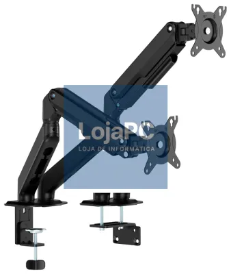 AISENS Suporte de mesa Eco Contrapeso Rotativo e Inclinável para Monitor/TV 9kg (3 Pivotes, 2 Brazos) de 17-32, Preto