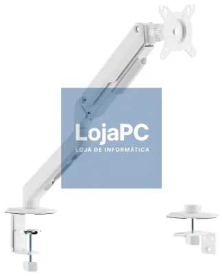 AISENS Suporte de mesa Eco Contrapeso Rotativo e Inclinável para Monitor/TV 9kg (3 PIVOTES, 1 BRAÇO) de 17-32, Branco