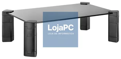 AISENS Suporte Elevador Cristal para Monitor/Portátil, Preto