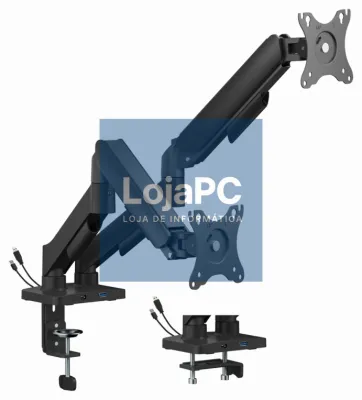 Gembird MA-DA2U-01 suporte para monitor 81,3 cm (32") Secretária Preto