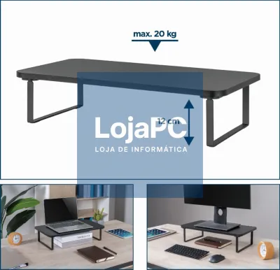 Gembird MS-TABLE-03 suporte para monitor Secretária Preto