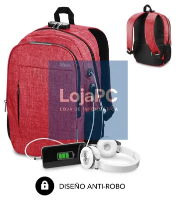 SUBBLIM Mochila para portátil Urban Lock Backpack 16" Red