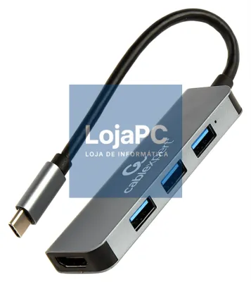 Gembird A-CM-COMBO2-01 base para portátil y replicador de portas USB 3.2 Gen 1 (3.1 Gen 1) Type-C Cinzento