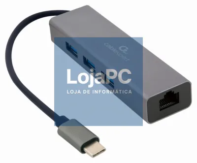 Gembird A-CMU3-LAN-01 base para portátil y replicador de portas USB 3.2 Gen 1 (3.1 Gen 1) Type-C Cinzento