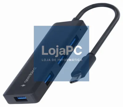 Gembird UHB-CM-U3P4-02 base para portátil y replicador de portas Alámbrico USB 3.2 Gen 1 (3.1 Gen 1) Type-C Preto
