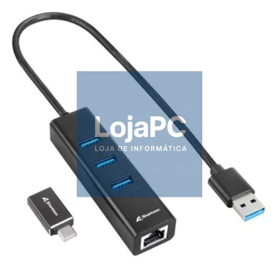 Sharkoon 4044951037575 base para portátil y replicador de portas sem fios USB 3.2 Gen 1 (3.1 Gen 1) Type-C Preto