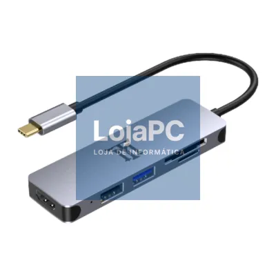 Maillon Technologique Premium MTHUB5 base para portátil y replicador de portas USB 3.2 Gen 2 (3.1 Gen 2) Type-C Alumínio, Cinzento