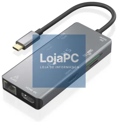 AISENS ASUC-9P018-GR base para portátil y replicador de portas Alámbrico USB 3.2 Gen 1 (3.1 Gen 1) Type-C