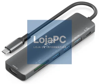 AISENS ASUC-7P025-GR base para portátil y replicador de portas Alámbrico USB 3.2 Gen 1 (3.1 Gen 1) Type-C