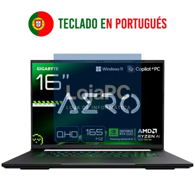 GIGABYTE AERO X16 1VH93PTC94AH computador portátil AMD Ryzen AI 7 350 Portátil 40,6 cm (16") WQXGA 16 GB DDR5-SDRAM 1 TB SSD NVIDIA GeForce RTX 5060 Wi-Fi 6E (802.11ax) Windows 11 Home Portugués Cinzento