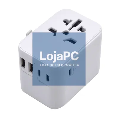 EWENT Adaptador de viagem Universal com fichas EU/EUA/RU/AUS e 2 USB ports e 3 Type C
