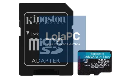 Kingston 256GB microSDXC Canvas Go Plus Gen4 200MB/s A2 U3 V30 Card + Adapter