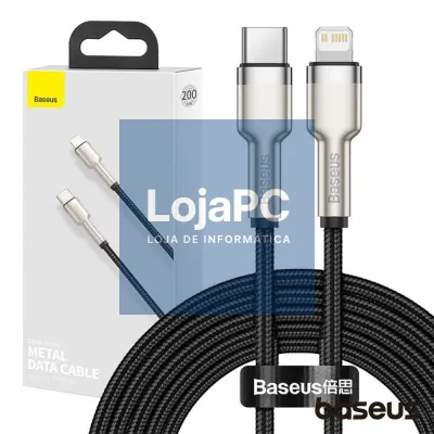Cabo USB-C Macho P/ Lightning Macho PD 20W 2m Cafule BASEUS