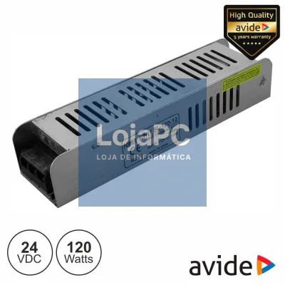 Fonte De Alimentação Industrial Slim 24V 120W IP20 AVIDE