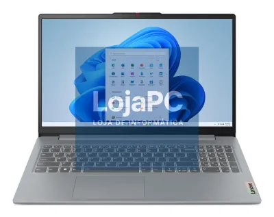 Lenovo IdeaPad Slim 3 15AMN8-173 - AMD Ryzen 3 30 2.4GHz Quad-Core, 8GB LPDDR5 5500MHz, 256GB SSD M.2 PCIe 4.0, 15.6" TN FHD (1920x1080), Wi-Fi 6+BT 5.2, Sem Carregador, Windows 11 Home - Cinzento