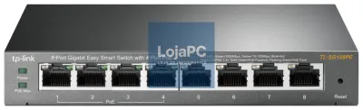 TP-Link TL-SG108PE Gerido L2 Gigabit Ethernet (10/100/1000) Energia sobre Ethernet (PoE) Preto