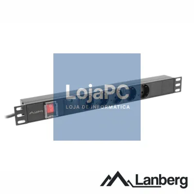 Extensão Elétrica 5xSchuko C/Interruptor 2m 19" LANBERG