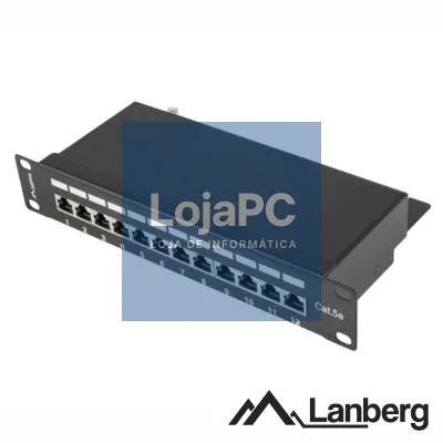 Patch Panel 12 Portas Blindado RJ45 CAT5E 1U 10" LANBERG
