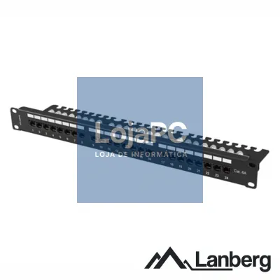 Patch Panel 24 Portas CAT6A C/Organizador 1U 19" LANBERG