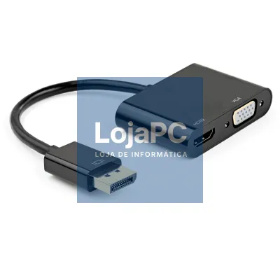 EWENT Cabo Adaptador DisplayPort - HDMI 4K e VGA FHD, M/F, 0.15m