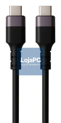 EWENT Cabo USB 3.2 GEN2x1 Tipo C, tipo C para C M/M, AWG24, PD 60W, Data 10gbps, PVC, preto, 1m, Ecobag