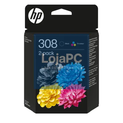 HP Paquete de 2 Tinteiros Original 308 preta/tricolor