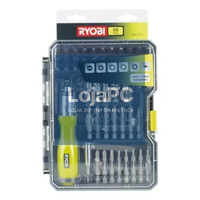 Estojo de 59 Puntas para Atornillar Ryobi RAK59SD / inclui Destornillador