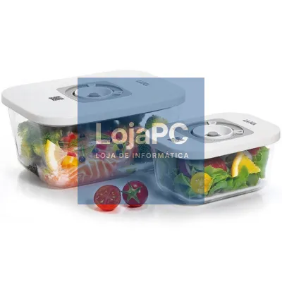 Pack de 2 Recipientes de Cristal Laica VT33060/ com Función al Vacío/ Capacidade 0.5 - 1.5L